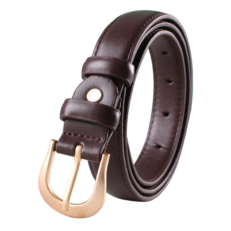 Women's Belt Brown Belt Casual Simple All-matching Jeans Ornament Pant Belt