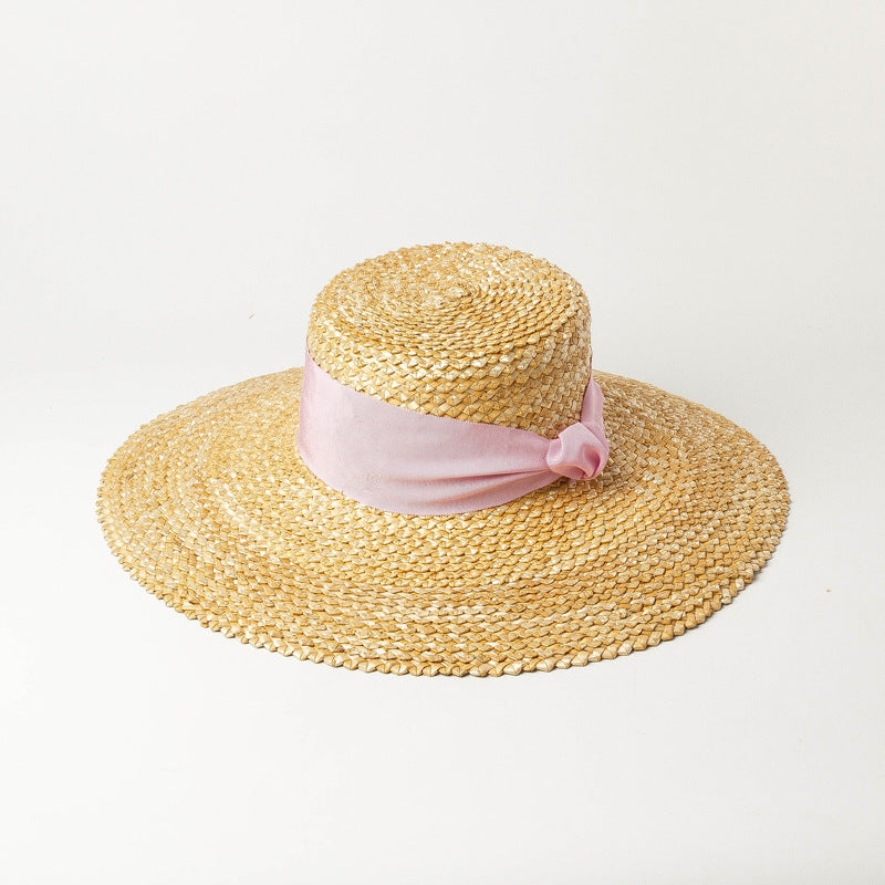 Wavy Pattern Braided Straw Beanie