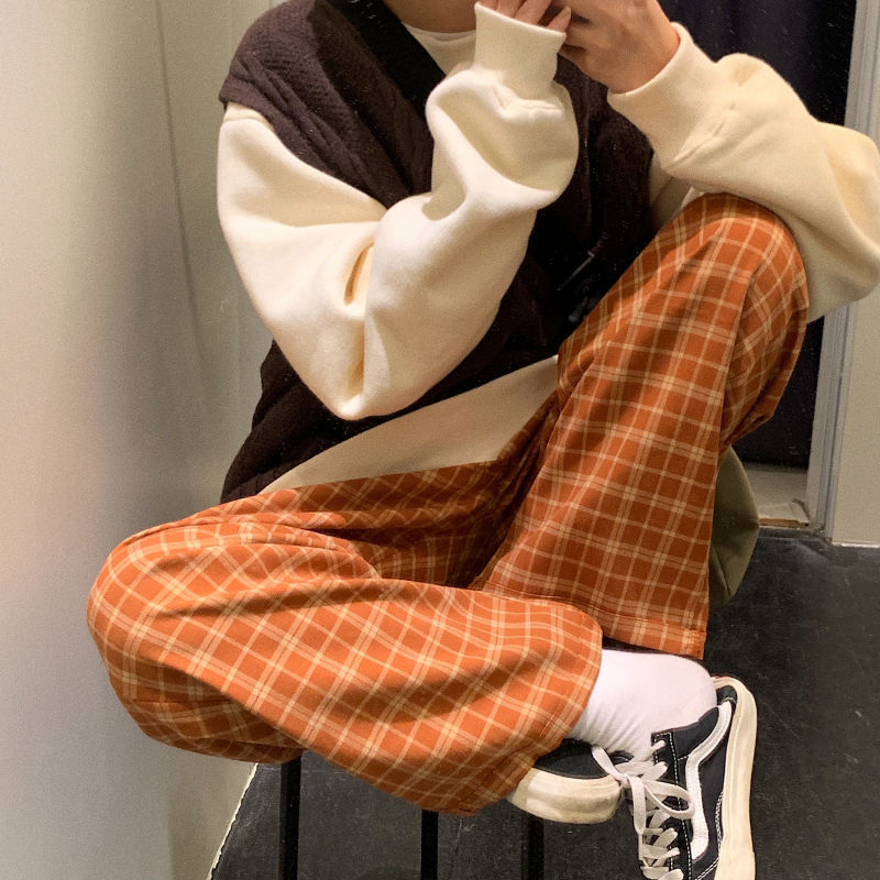 New Loose Student Lattice Loose Pants