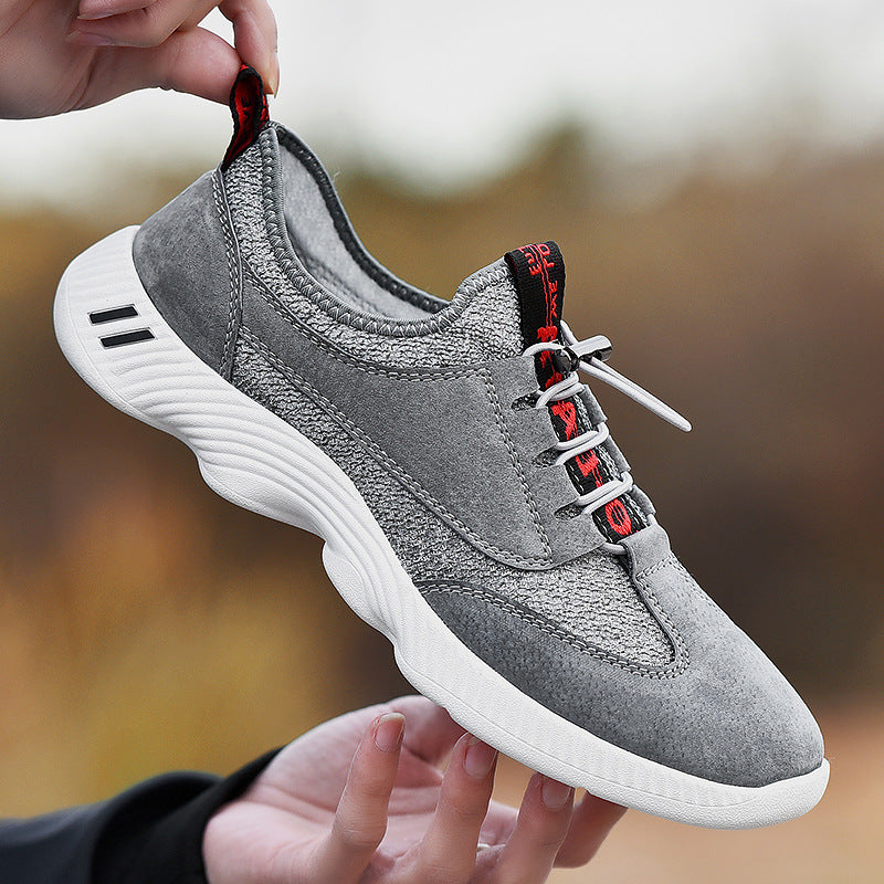 Large Size Men's Breathable Mesh Casual Leather Shoes