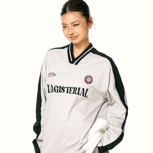 American Casual Letter Long Sleeve Stitching Raglan Sports Style Top