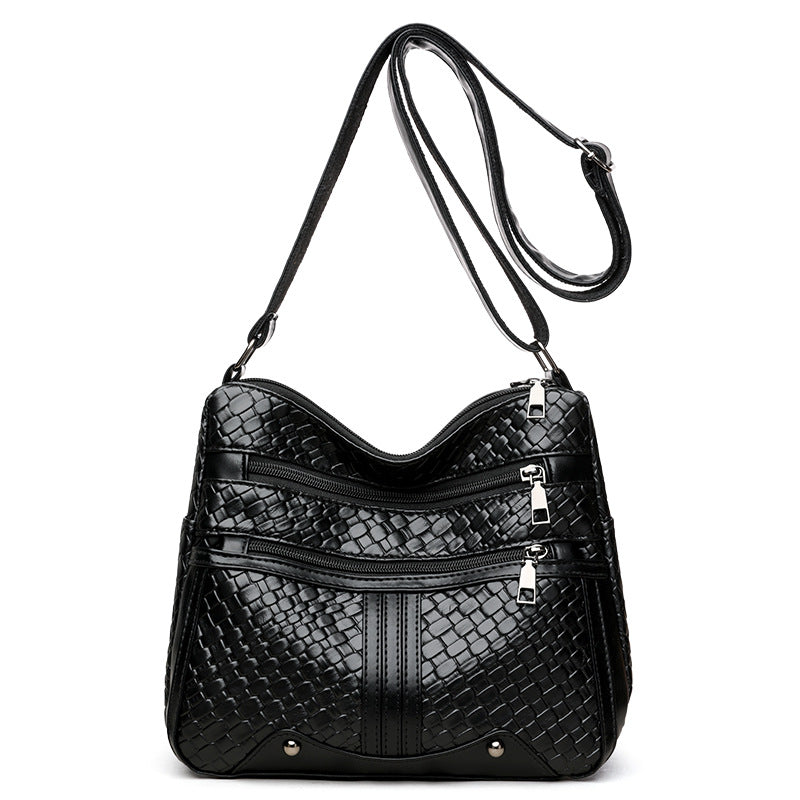 Multi-compartment Woven Single Shoulder Messenger Bag