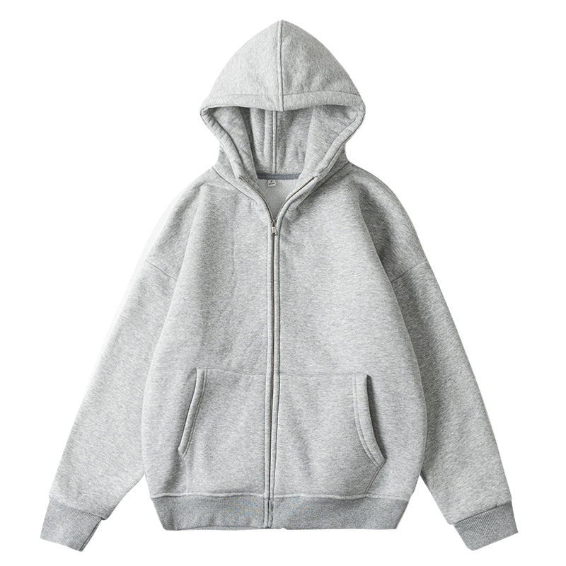 Loose And Versatile Plush Hooded Cardigan Sweater