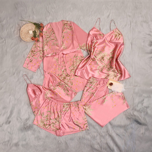 Large-Size 5-Piece Pajama Set For Women