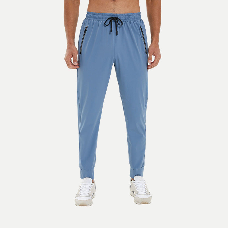 Ice Silk Sports Stretch Loose Tappered Printed Casual Trousers