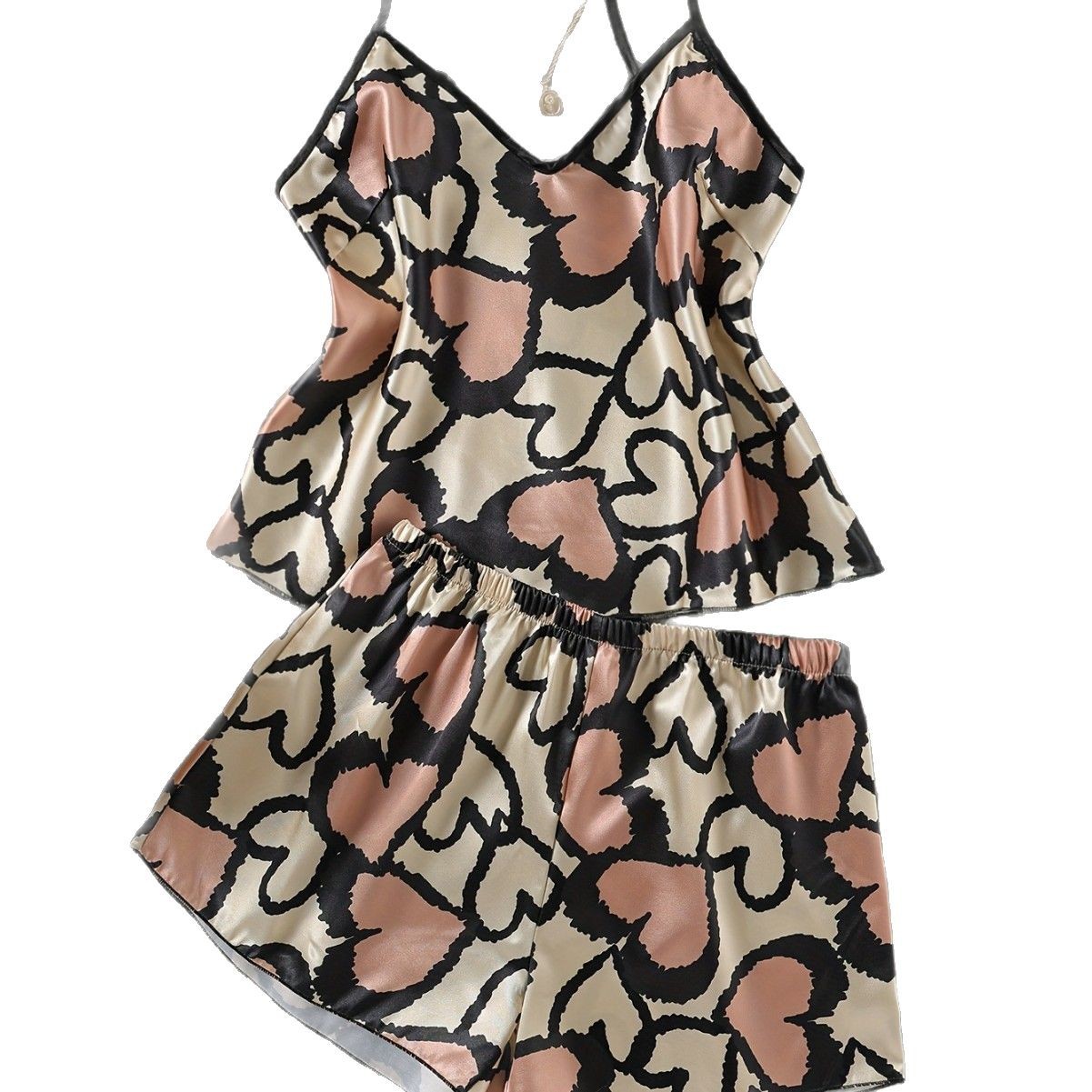 Fashionable Womens Sleepwear Set With Imitation Silk Camisole And Stylish Print