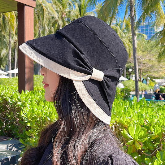 Women's Spring And Summer Korean Version Bowknot Short-brim Fisherman Hat
