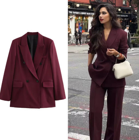 Women's Suits Coat Double Breasted Coat