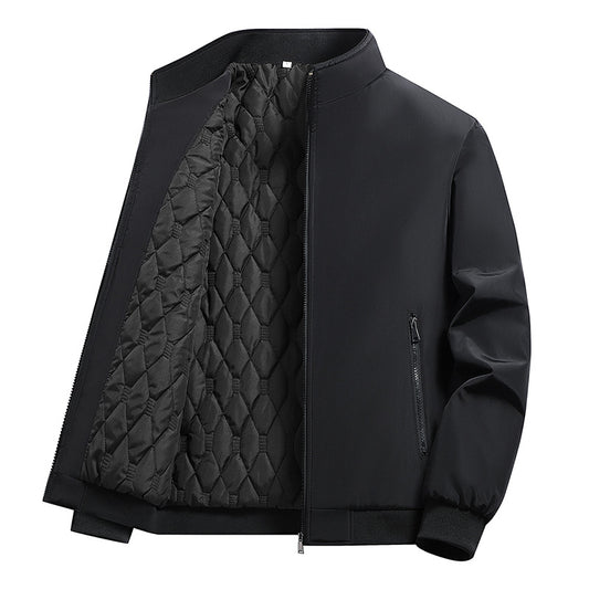 New Middle-aged And Elderly Jacket Men's Coat Cotton Padded Warm Stand Collar Top Clothes Casual Cotton-padded Clothes