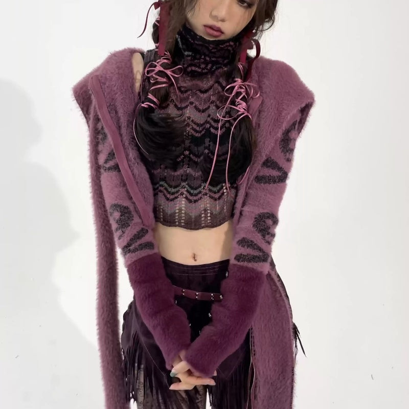 New Women's Skull Imitated Mink Wool Coat
