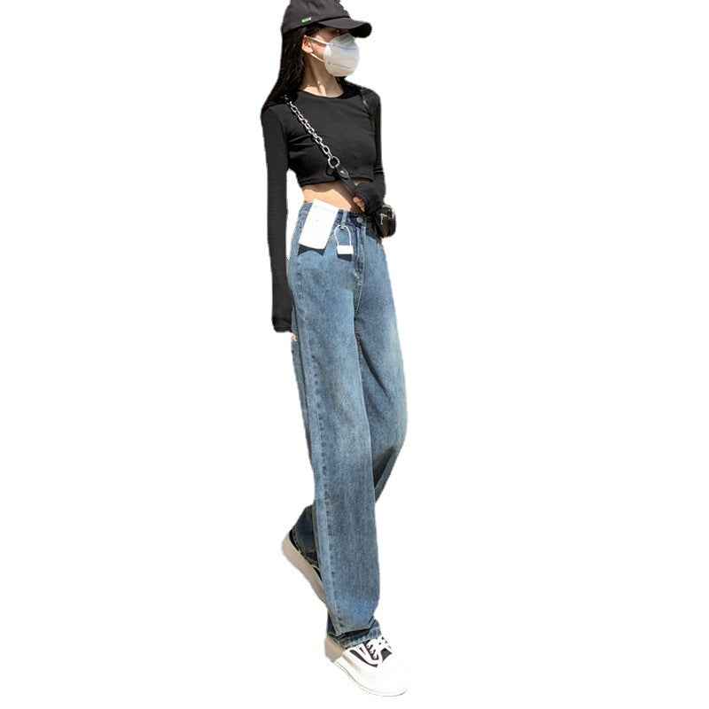 Plus Size Brede Ben Jeans til Kvinder Efterår og Vinter