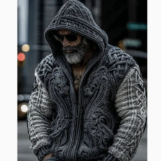 Mens Zippered Casual Printed Sweatshirt With No Pockets
