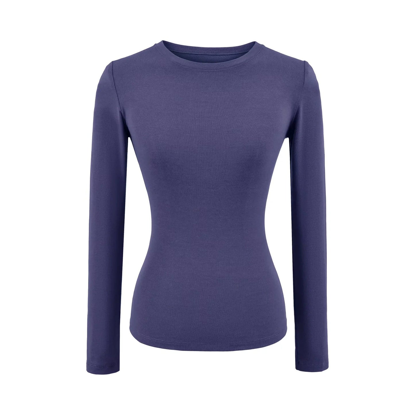Womens Slim-fit Figure-flattering Base Top With A Round Neckline And An Hourglass Waist