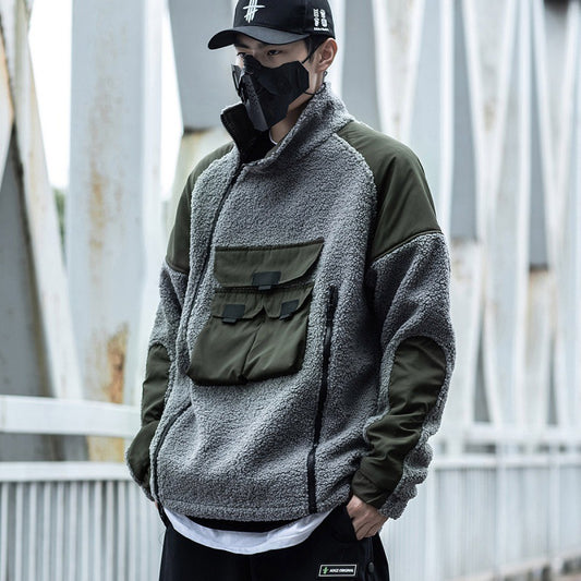 Wear Stand-up Collar Cotton Jacket On Both Sides