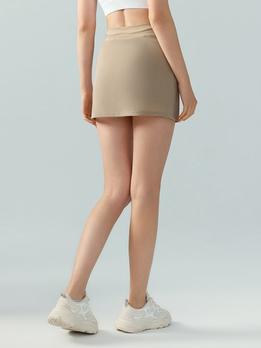 Spring And Summer Mesh Yarn False Two Pieces Sports Skirt