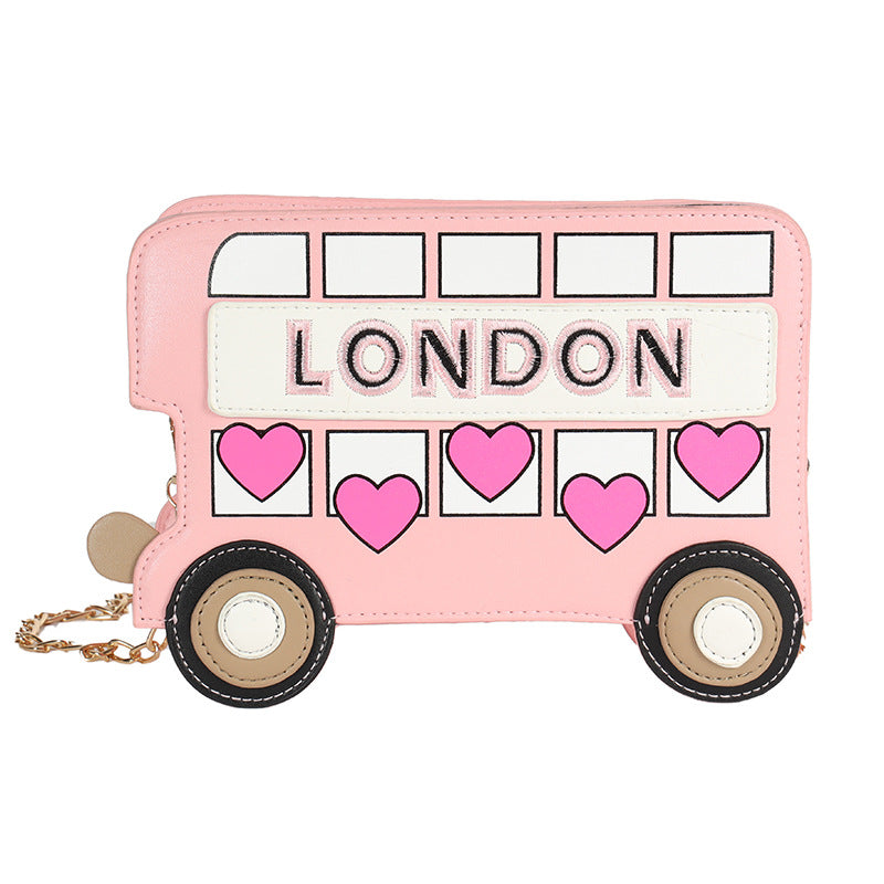 Women's Fashion Personalized Embroidered Love Letters Small Car Shape Crossbody Bag
