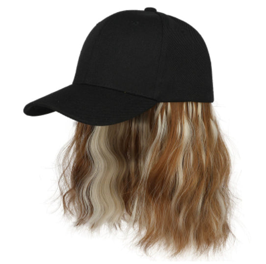 Natural New One-piece Wig Women's Short Curly Hair Baseball Hat