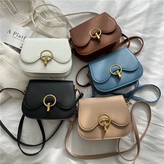 Women's Korean Vintage Simple Saddle Bag