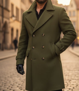 Cotton-padded Wool Coat Fashionable Lapel Wool Outerwear
