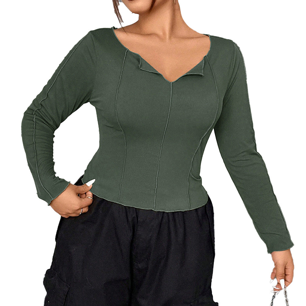 Women's Slim-fit Short Design Long-sleeve Inner Top