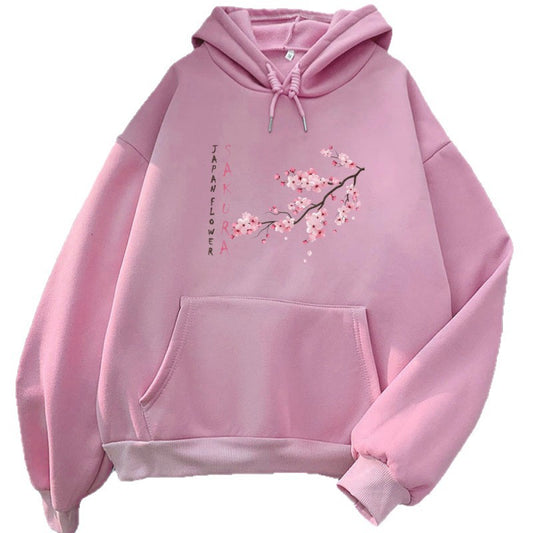 Womens Fashionable Printed Casual Loose Hoodie