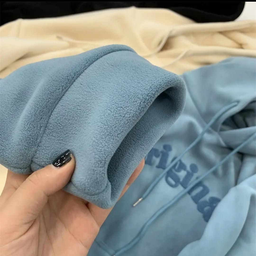 Dobbeltsidet Polstret Tykt Auli Fleece Hættetrøje