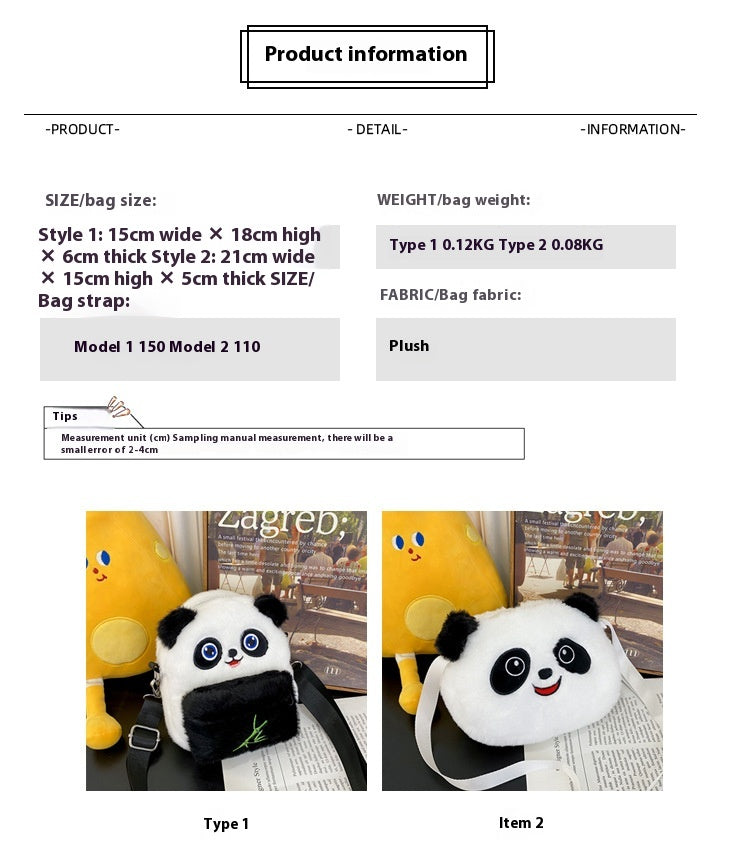 Cute Panda Small Bag Personalized Mini Children's Parent-child Plush
