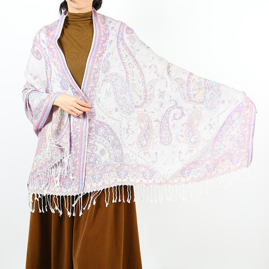 Women's Retro Cloak-style Scarf With Tassels Dual-use Outerwear