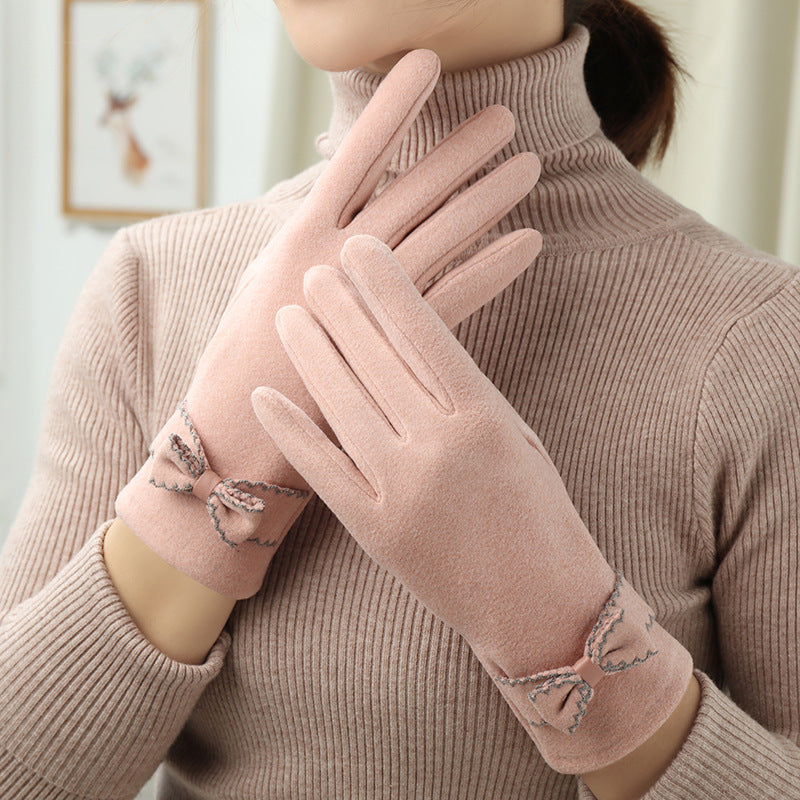 Add Velvet Warm Korean Cute Cold Gloves