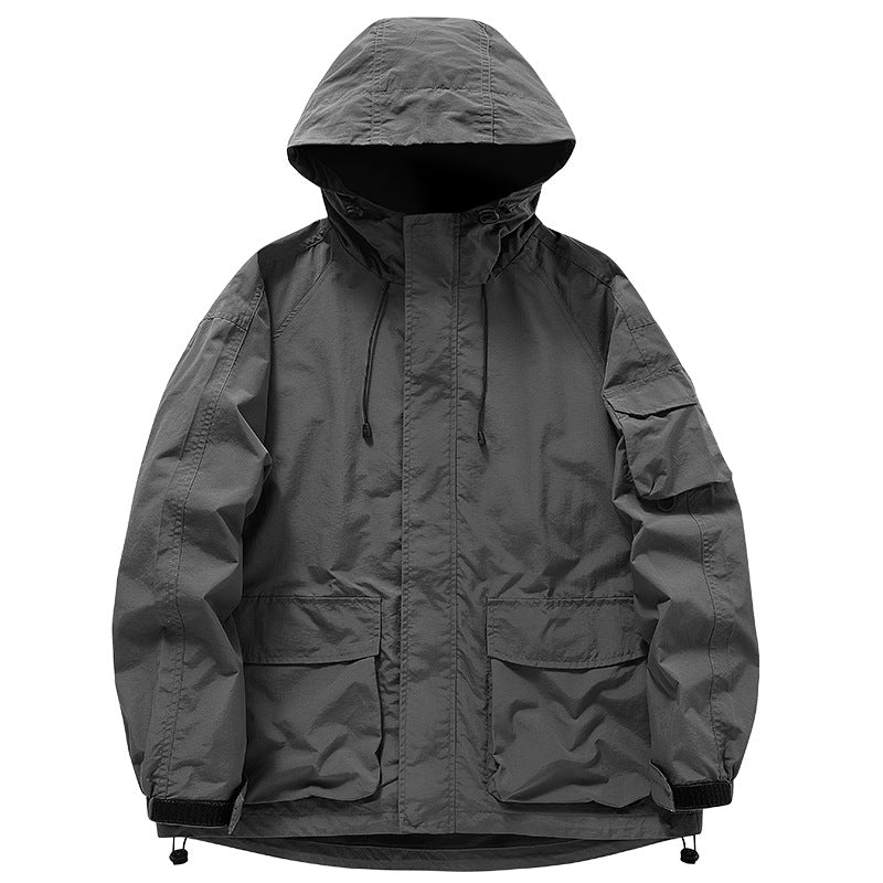 Outdoor Transparent Riding Casual Hooded Jacket