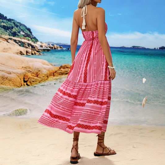 Womens Bohemian Ethnic-Style Printed Casual Dress