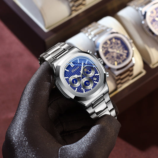 Multifunction Men's Calendar Luminous Chronograph Quartz Watch