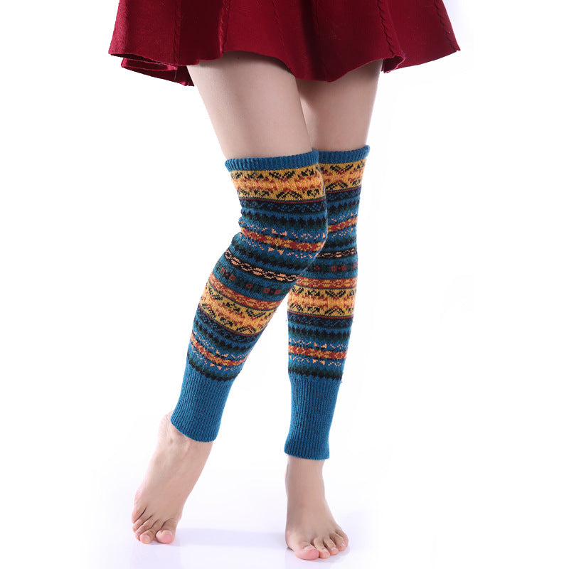 Camouflage Bohemian Thick Wool Pile Socks