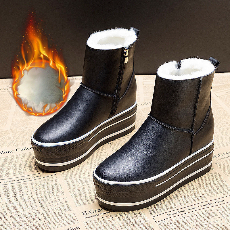 Thickened And Velvet Thick Bottom Warm Snow Women's Martin Boots Are Thin And Fashionable