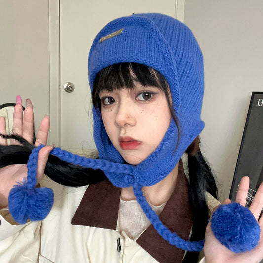 Autumn And Winter Ear Protection Wool Hat Women's Knitting