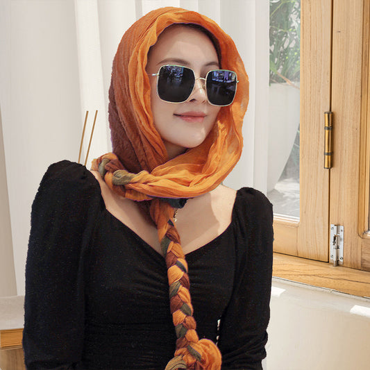 Hand-woven Hair Braid Scarf Girls Fashion Thin Scarf