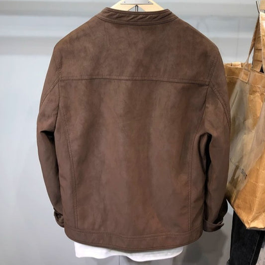 Mens Slim-Fit Handsome Trendy Biker-Style Thickened Casual Jacket