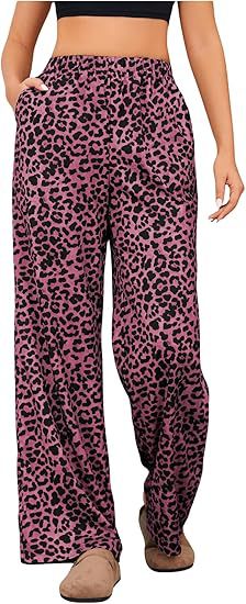 Women's Leopard Print Elastic High Waist Trousers