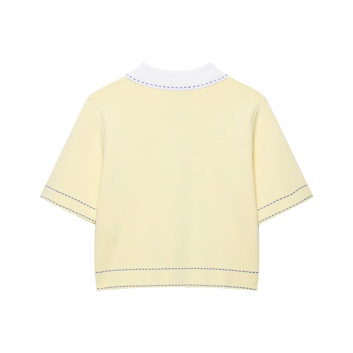 Women's Fashion Polo Shirt Stitched Knit Jacket