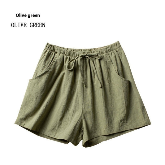Women's Cotton And Linen Shorts Loose Slimming Korean Style Three Points