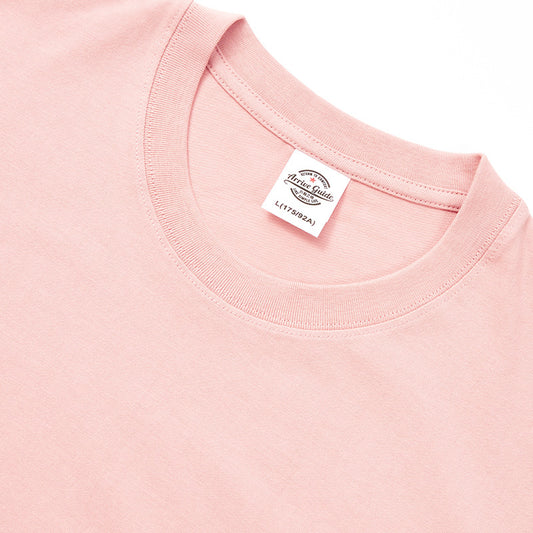 Cotton 230g Heavy Weight Solid Color Round Neck Short Sleeves Loose Casual