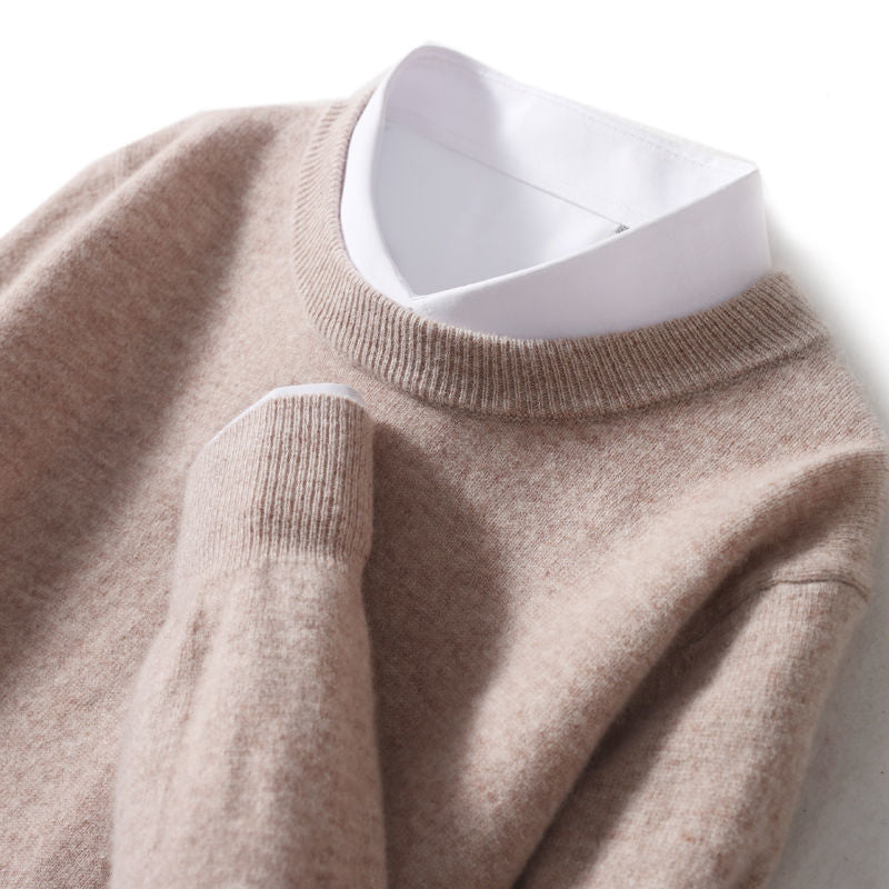High-end Men's Round Neck Solid Color Sweater