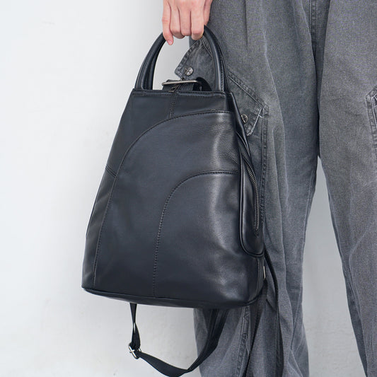 Multifunctional Large Capacity First Layer Cowhide Women's Backpack
