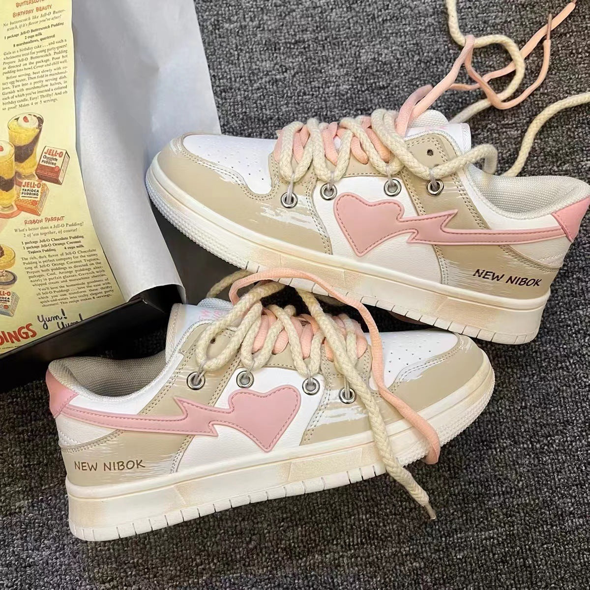 Retro søde alsidige sneakers til kvinder