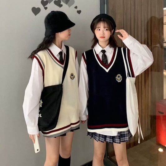 Women's Wool Vest V Neck Knitted Sweater