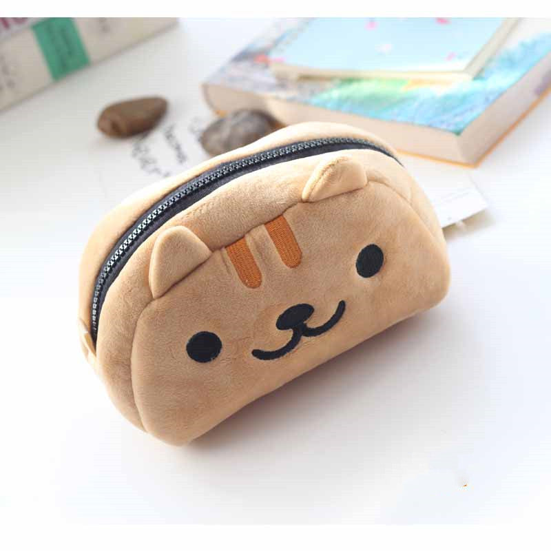 Plush Cat Large Capacity Student Pencil Case