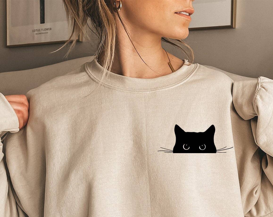 Retro Casual Sweatshirt til Kvinder med Rund Hals og Print