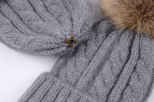 Fashion Hat Women's Autumn And Winter Wool Ball