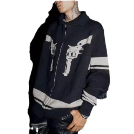 Herremoden Løs Sweater med Lille Rund Hals