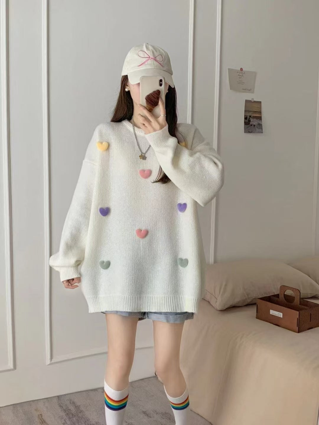 Loose And Lazy Style Sweet Knitted Sweater Pullover Autumn And Winter New